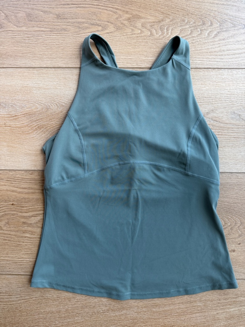Women’s High-Neck Athletic Tank Top in Sage Green
